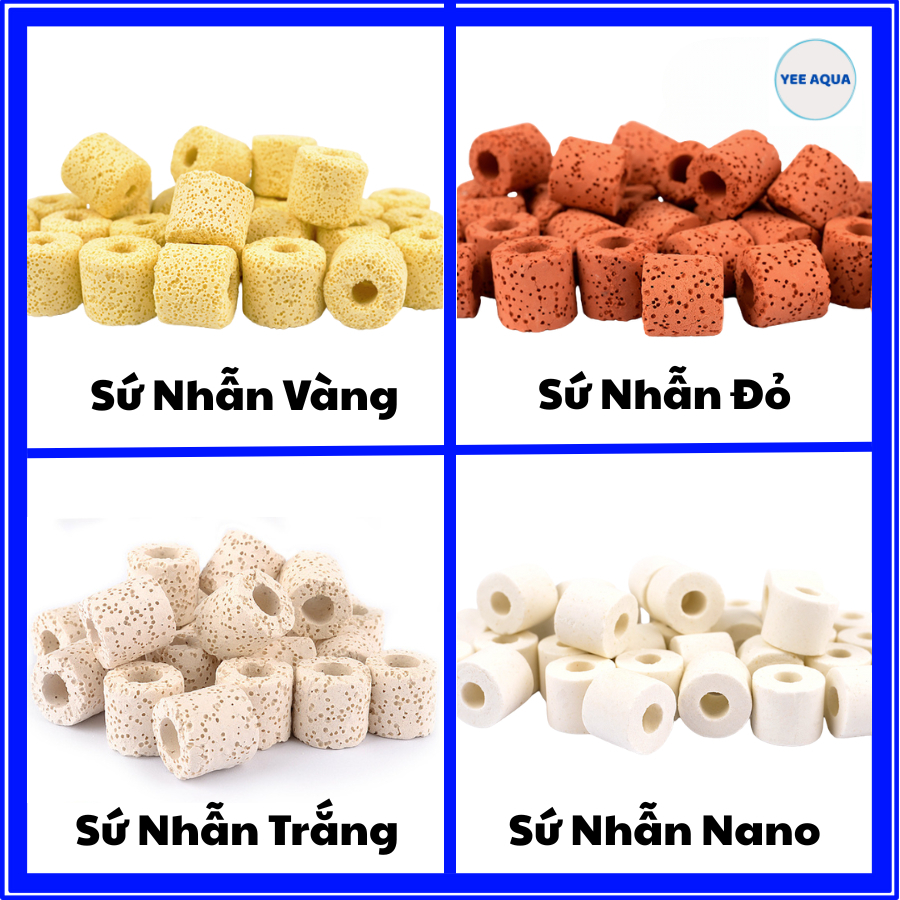 Sứ Nhẫn VÀNG, ĐỎ, TRẮNG, NANO Loại Cao Cấp ( 1Kg - 5Kg ), Hỗ Trợ Lọc Nước Hiệu Quả Và Nuôi Cấy Vi Sinh Cho Bể Cá Cảnh