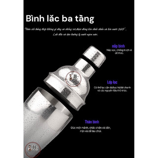 Shaker 550ml inox 304,lắc inox 550ml tiện lợi