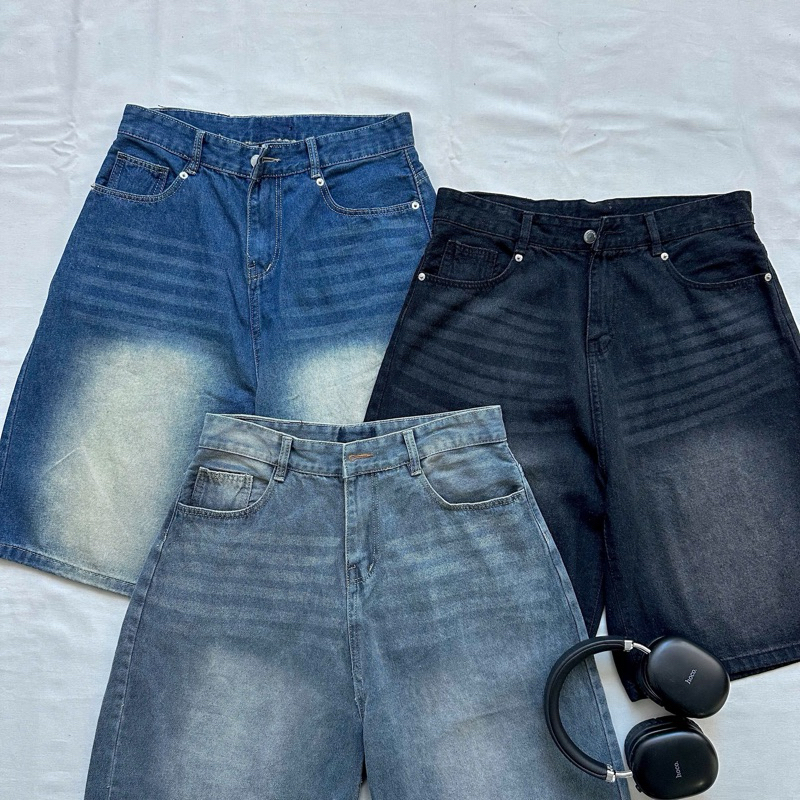 Quần short jean ống rộng WHOSE màu XANH/XÁM - Quần ngố bò form Nam nữ unisex ❤️ Jaystoree | BigBuy360 - bigbuy360.vn