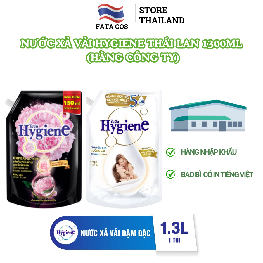 Nước xả vải HygienE Thái Lan 1300ml, đậm đặc lưu hương nước hoa (hàng công ty)