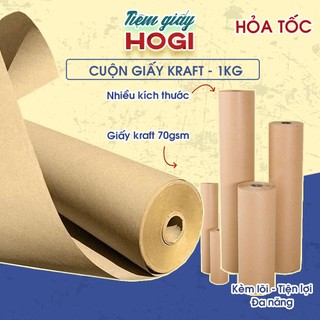  Giấy kraft cuộn 1kg HOGI cuộn giấy xi măng nhiều kích thước đa năng gói hàng gói quà handmade 