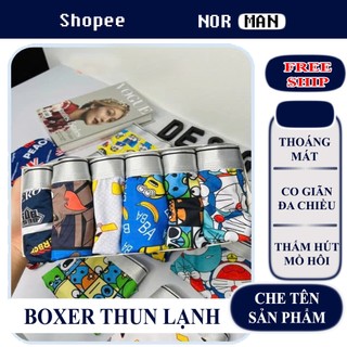  Combo 6 Quần Sịp Nam Hoạt Hình Cute | Boxer Đùi Thun Lạnh Doraemon Pikachu Co Giãn 4 Chiều Thoáng Mát 