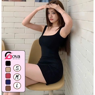  Váy body trơn hai dây to ôm body váy dáng ngắn sát nách siêu sexy Gova DB53 