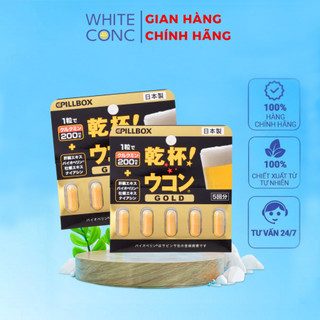  Viên Uống Giải Rượu Pillbox Gold White Conc Nhật Bản - Vỉ 05 viên 