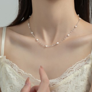  Dây chuyền bạc s925 thương hiệu AROCH JEWELRy ngọc trai nuôi nước ngọt Y00097 