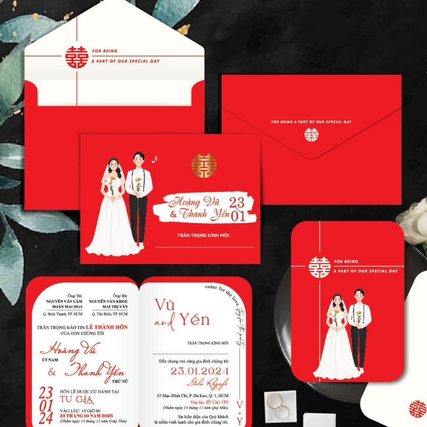 Thiệp cưới in nhanh - nhiều mẫu (từ 50 thiệp trở lên)