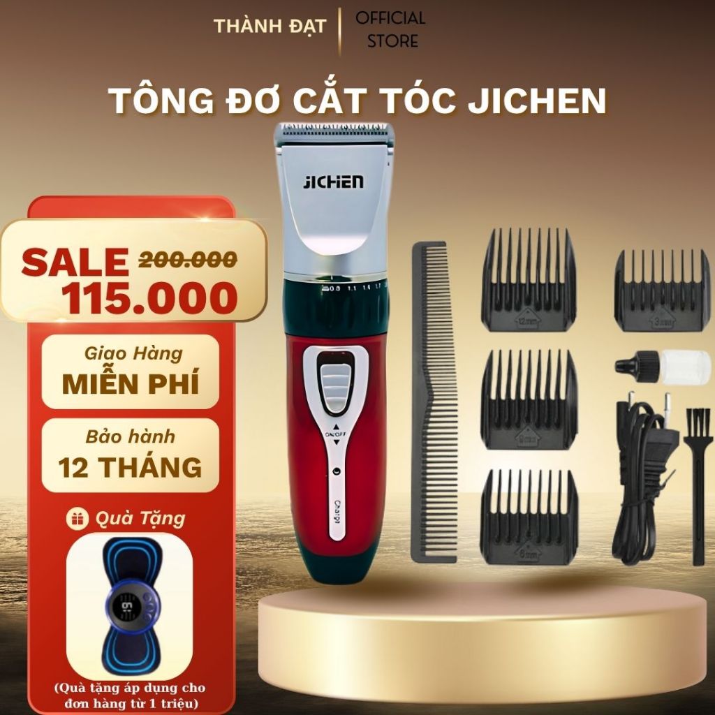 Tông Đơ Cắt Tóc Gia Đình, Máy Hớt Tóc Tại Nhà Sạc Pin Tích Điện Kèm Nhiều Phụ Kiện, Bảo Hành 12 Tháng