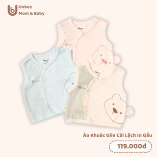 Áo gile cho bé sơ sinh UNBEE chất liệu nỉ cotton modal mềm mịn giữ ấm tốt - Áo khoác gile cài lêch