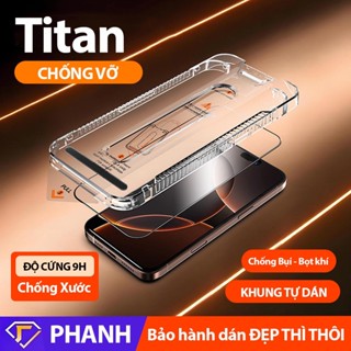 Cường lực khung tư dán cho iphone x 11 12 13 14 15 16 kính trong suốt và kính cường lực chống nhìn trộm PHANH KTD-TITAN