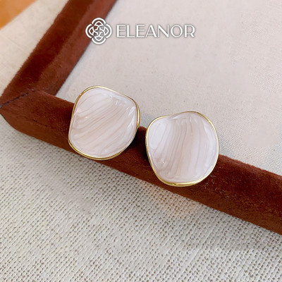 Bông tai nữ chuôi bạc 925 Eleanor Accessories hình tròn phụ kiện trang sức khuyên tai 9932