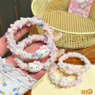 Set 2 Dây Cột Tóc Cao Su Co Giãn Charm Mèo Hello Kitty Xinh Xắn Đáng Yêu Phụ Kiện Tóc Tiệm Nhà Cọ