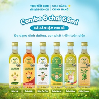 [Combo 6] Dầu Mè - Gấc - Óc Chó - Sachi - Olive - Macca Ăn Dặm Thuyền Xưa - 65ml