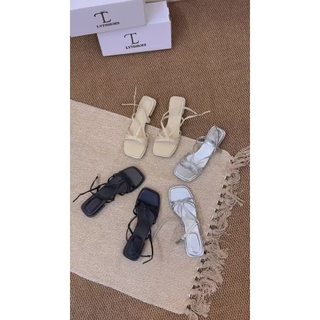[HOẢ TỐC] Sandal đi biển mũi vuông 3cm dây mảnh bắt chéo kiểu dáng đơn giản G231