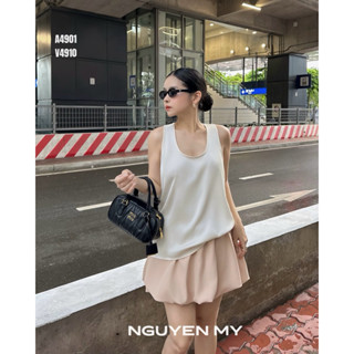 NGUYENMY- [Áo Lụa Nữ Dáng Suông - Chất Lụa Mát Mịn, Không Nhăn | Áo Tank Top Nữ Basic Dễ Phối Đồ]
