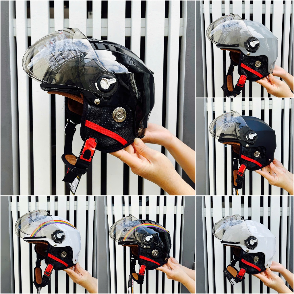 Nón Bảo Hiểm N011 NAPOLI Có Kính Ốp Tai Da/Bảo Hành 12 Tháng.