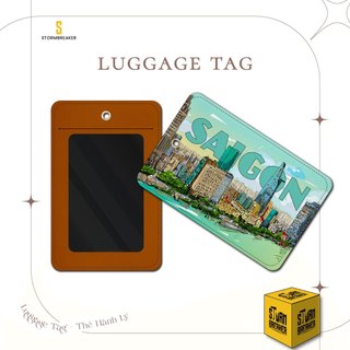 Thẻ Hành Lý Da STORMBREAKER - Tag Treo Vali Du Lịch - Tag Cặp Sách Balo - SAIGON - Màu Sắc Đen-Nâu - TAG005