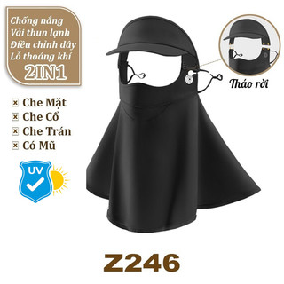  Khẩu Trang Nón Mặt Nạ Có Thể Tháo Rời Vành Chống Tia   Vải Lụa Cao Cấp Thoáng Khí Mỏng Nhẹ Mềm Chống Nắng Toàn Diện   
