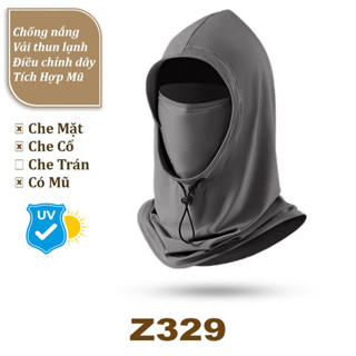 Khẩu Trang Mũ Hoodie Chống Nắng Đa Năng Vải Thun Lạnh Thoáng Mát Cao Cấp ( Mũ Trùm Đầu Dây Rút Co Giãn Thấm Hút Tốt )