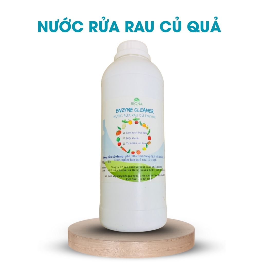 Chai 1 lit nước rửa rau quả hữu cơ chính hãng Biona lên men tự nhiên diệt khuẩn bảo vệ sức khỏe