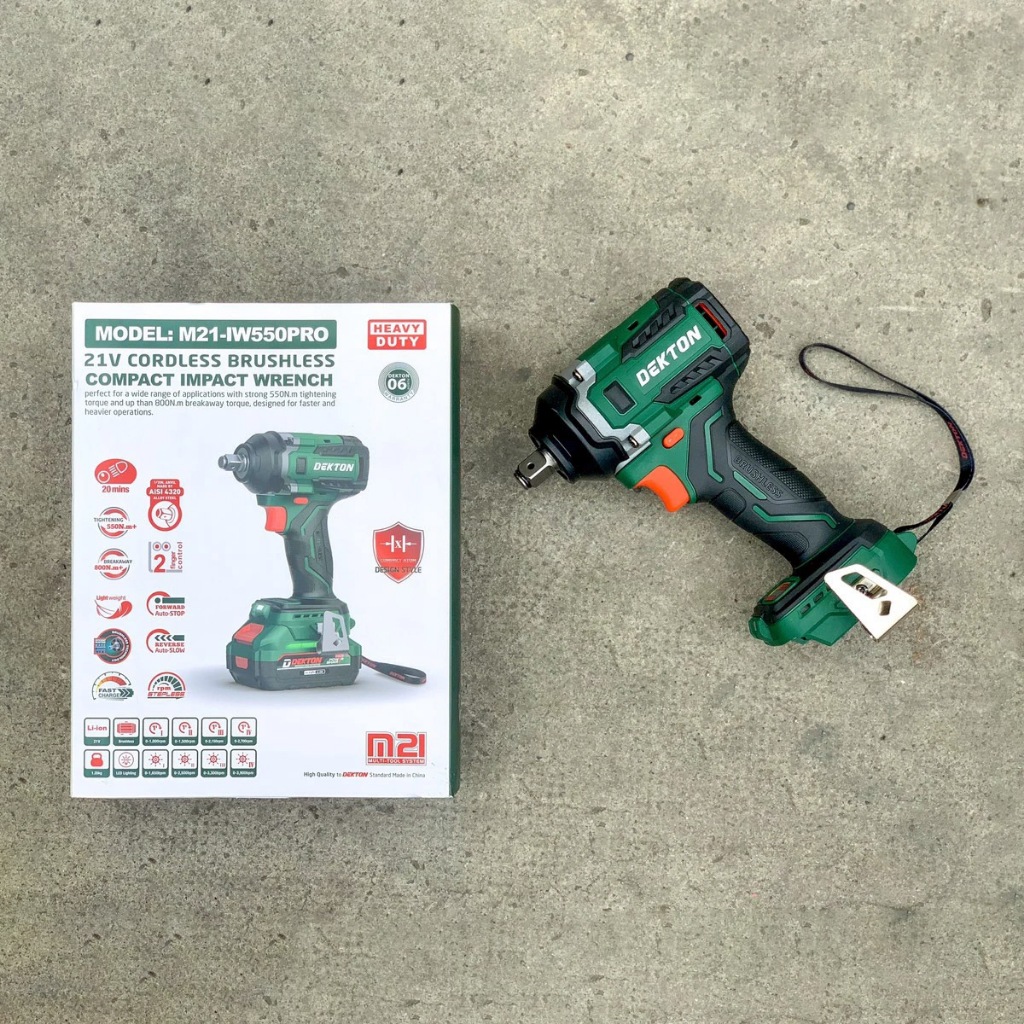 Thân Máy siết Bulong dùng pin Dekton 550N.m Chân phổ thông M21-IW550Pro