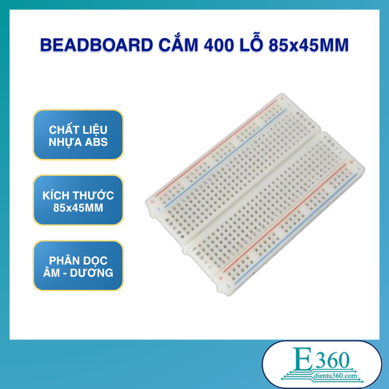 Breadboard Cắm 400 Lỗ 85x45MM