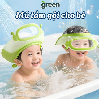  Mũ Gội Đầu Silicon Chắn Nước  Vào Tai Và Mắt Cho Bé Mũ Tắm Điều Chỉnh Đeo Được 2 Mặt Trẻ Em 