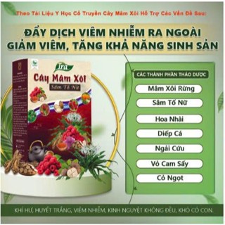 Trà cây mâm xôi sâm tố nữ TRÀ SẠCH SHOP thanh nhiệt, cải thiện chức năng s.inh sản 60túi lọc/1hôp