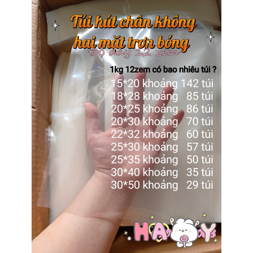 1kg 12zem_Túi hút chân không PA đựng thực phẩm 2 mặt trơn bóng máy P290 P280 P280A TT68 HTG P400 P29