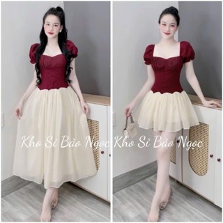 Váy Thiết Kế Đan Eo Chân Tơ Bồng Đi Tiệc Kho Sỉ Bảo Ngọc [D9145 CÓ BIG SIZE ]