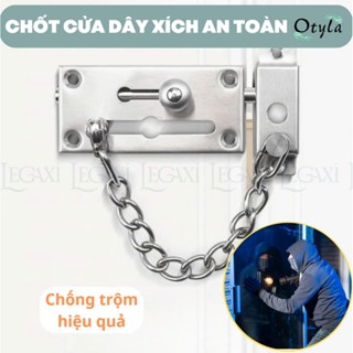 Chốt khoá gài cửa có dây xích an toàn chống trộm cho phòng ngủ, căn hộ, khách sạn bằng thép không rỉ 