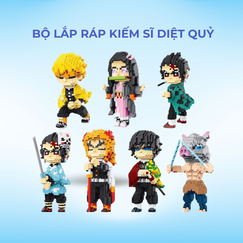  Đồ chơi lắp ráp mô hình kiếm sĩ diệt quỷ Bộ sưu tập Kimetsu no yaiba Hot trend Tặng Búa + Cạy Mảnh 