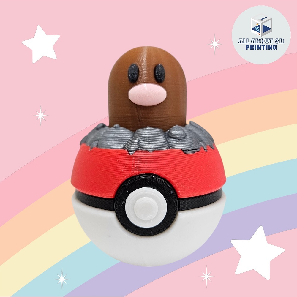 CLICKY CLICKER KEYCHAIN - DIGDA POKEBALL  - MÓC KHOÁ GIẢM STRESS