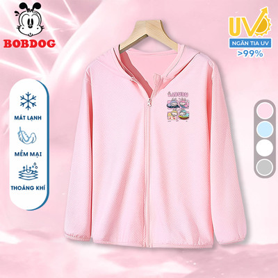 Áo đi nắng cho bé gái BOBDOG chất liệu kim cương thoáng mát in hình cute cho bé