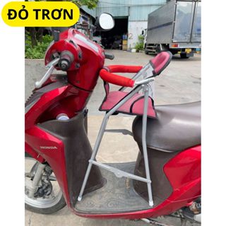 [ CÓ DÂY ĐAI ] Ghế ngồi xe tay ga sắt sơn tĩnh điện xám an toàn cho bé đi xe máy