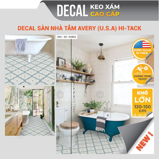  Giấy DECAL Decal24h Dán Sàn Toilet Nhà Tắm Gạch Bông Vintage Cao Cấp Chống Trơn Trượt DDS-301 