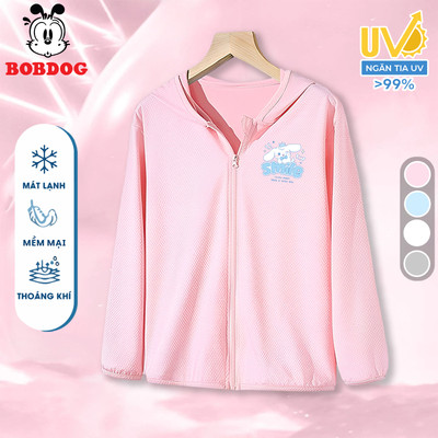 Áo chống nắng bé gái BOBDOG, áo khoác chống tia UV vải kim cương thoáng mát in hình my melody cute cho bé