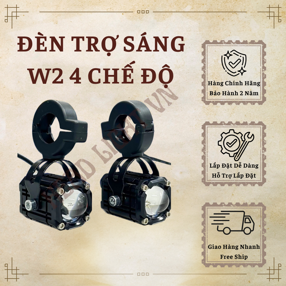 Đèn LED Mini W2 ZEDLIGHT, 4 Chế Độ Sáng Tích Hợp Auto Passing - Bảo Hành 24 Tháng