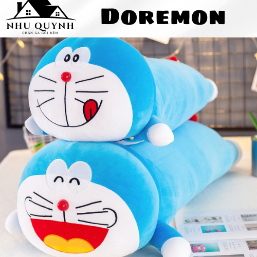 Gối Ôm Gấu Bông Doraemon Đáng Yêu Vải Nhung Co Dãn 4 Chiều Hàng Cao Cấp Kích thước 60cm 80cm 100cm 1