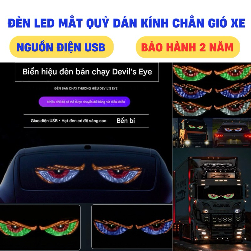 Đèn led trang trí ô tô dán kính chắn gió nguồn điện Usb dây dài 4m, sản phẩm trang trí siêu ngầu