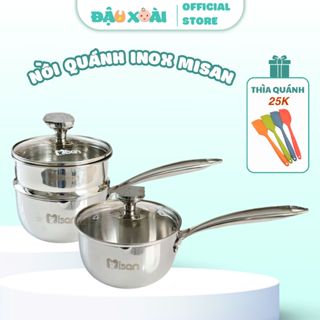 Misan Nồi Quánh Inox Nguyên Khối Misan Nấu Cháo 14cm Đậu Xoài shop
