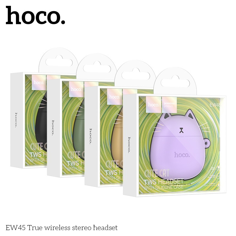Tai Nghe Bluetooth Hoco EW45 TWS 5.3 Nghe Nhạc 4H, Có Mic Đàm Thoại, Kèm Case Silicon Cute Cat | BigBuy360 - bigbuy360.vn