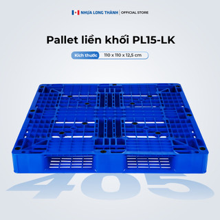 Pallet liền khối NHỰA LONG THÀNH PL15-LK 20 nút chống trượt 110x110x12,5cm XANH