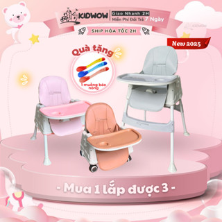 Ghế Ăn Dặm Đa Năng Hanbei Mẫu Mới cho bé Đầy Đủ Phụ Kiện Đệm Bánh Xe -[Tặng muỗng báo nóng]