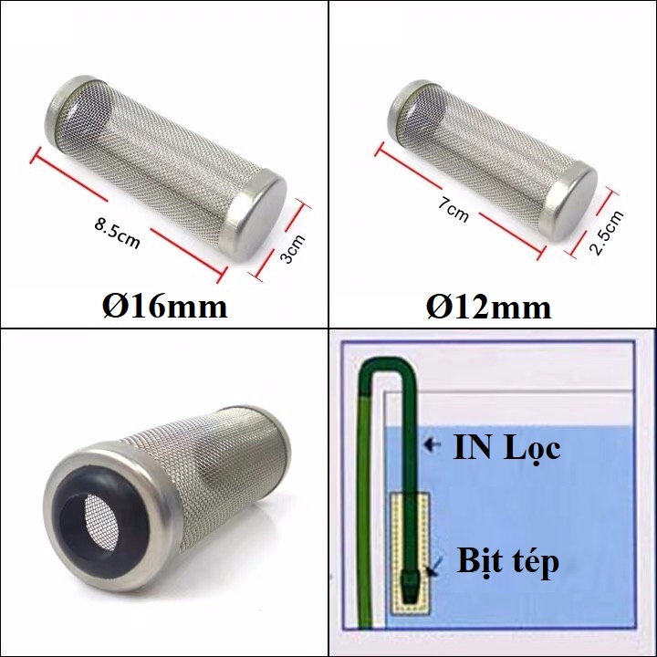 Bịt Tép Inox Đầu IN Cho Bể Cá Cảnh
