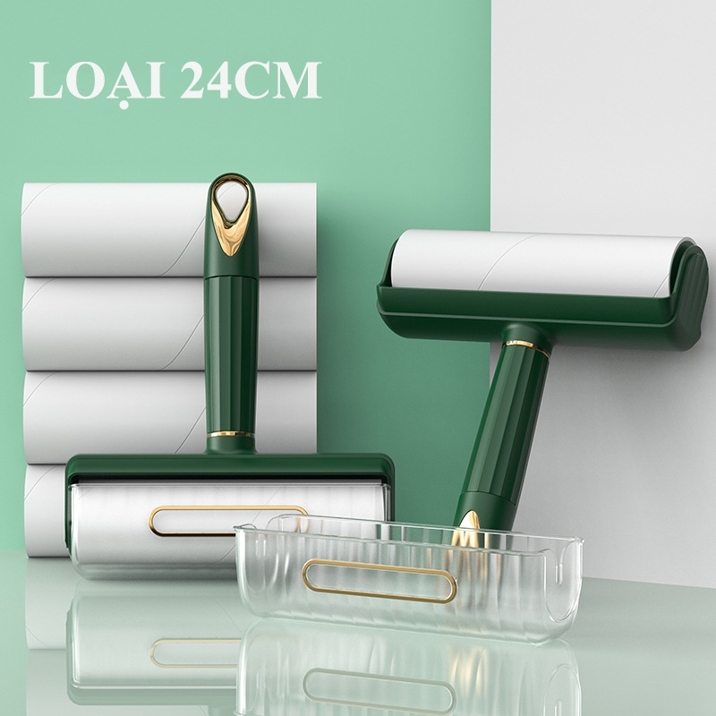Cây Lăn Bụi Cao Cấp 16cm và 24cm Lăn Ga Giường, Sàn Nhà, Lông Chó Mèo Có Nắp, Lõi Lăn 16cm, 24cm