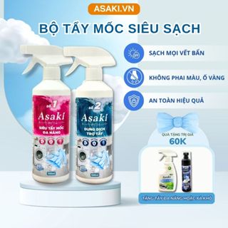 Tẩy Mốc Quần Áo Asaki 1L Tẩy Mốc Ố Vàng Không Phai Màu Dùng Cả Vải Trắng Vải Màu