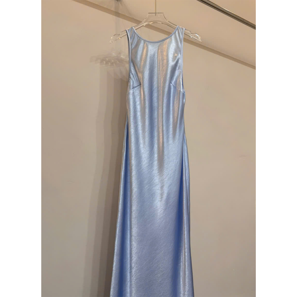 Đầm Lụa Ba lỗ 1 lớp không mút không dây kéo form dài dự tiệc,Váy lụa queen óng ánh sang chảnh,tôn dáng | BigBuy360 - bigbuy360.vn