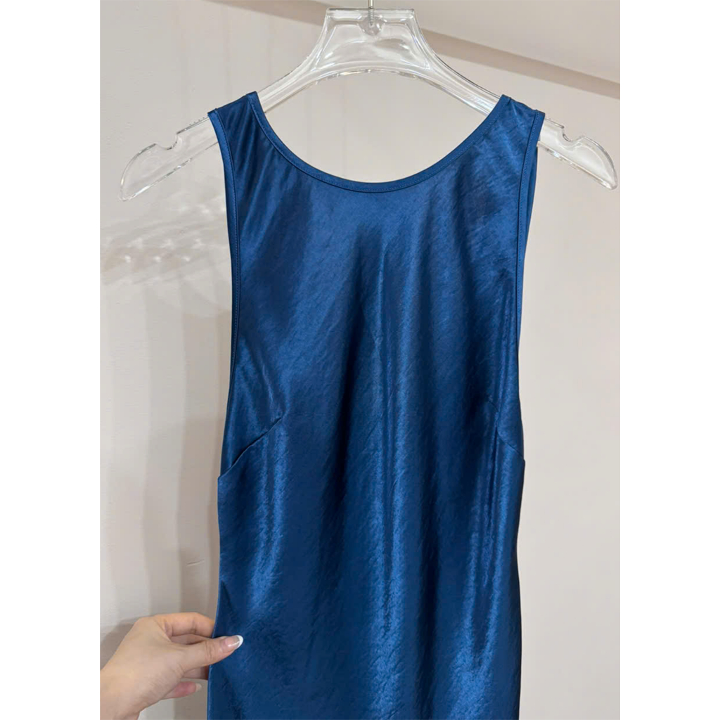 Đầm Lụa Ba lỗ 1 lớp không mút không dây kéo form dài dự tiệc,Váy lụa queen óng ánh sang chảnh,tôn dáng | BigBuy360 - bigbuy360.vn