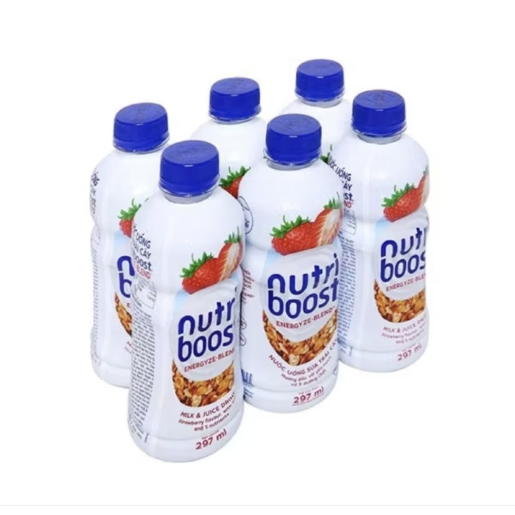 lốc 6 chai sữa nutriboost hương dâu 297ml