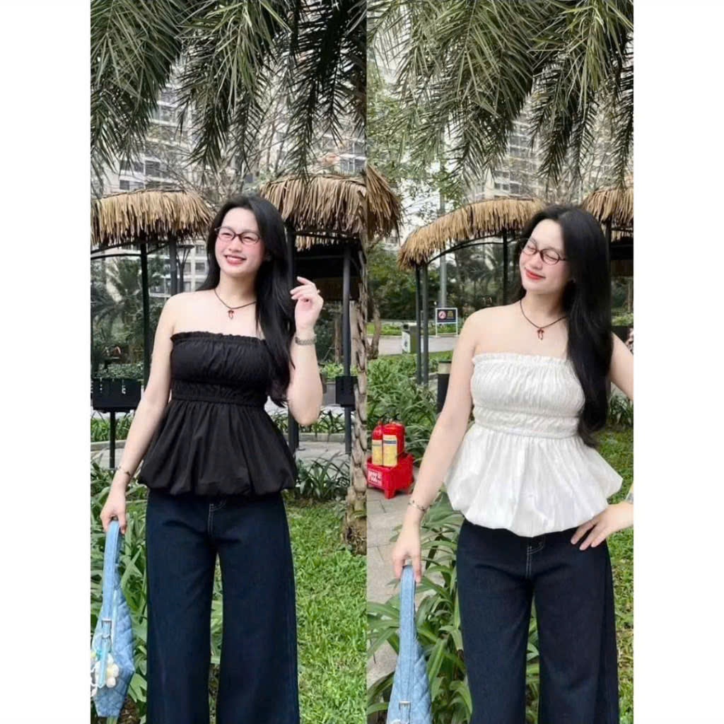 (HỎA TỐC HCM) Áo Ống Bí Nhúng Thun K6284 _XUONGMAYLOLEM | BigBuy360 - bigbuy360.vn